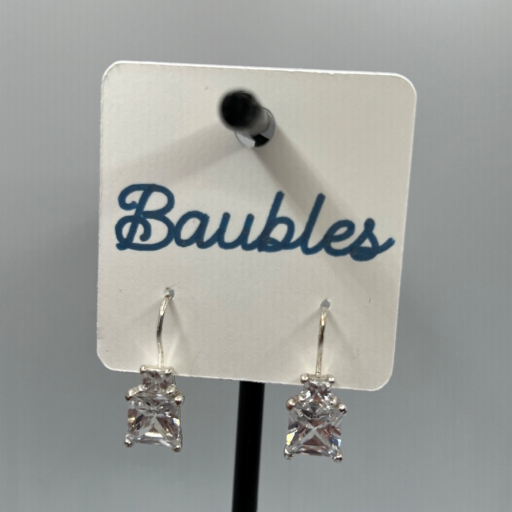 Baubles Earrings Princess cut CZ   $12 or bundle 3 for $20
